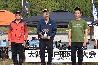 優勝：大塚さん(中央)、２位：石田さん(右)、３位：小貫さん(左)